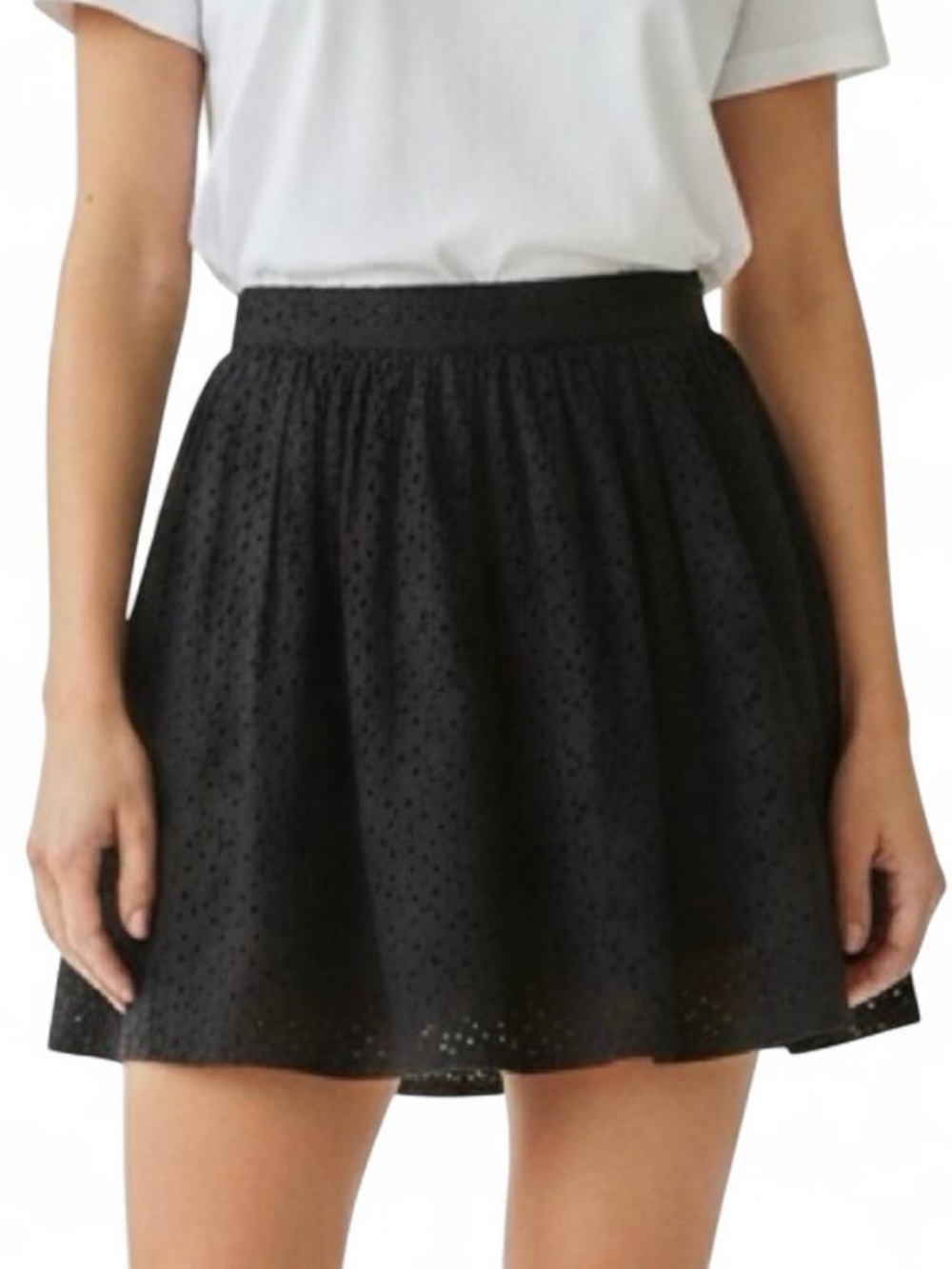 NWOT Black Eyelet Mini Skirt